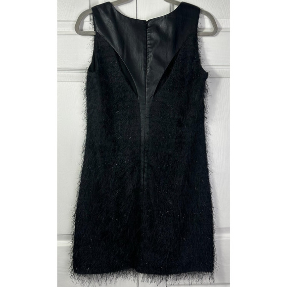 Armani exchange Little Black Dress. Leather accents and sparkly Fringe. Unique! - Picture 1 of 16